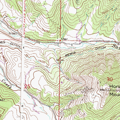 Topographic Map of Bemis Ditch, CO