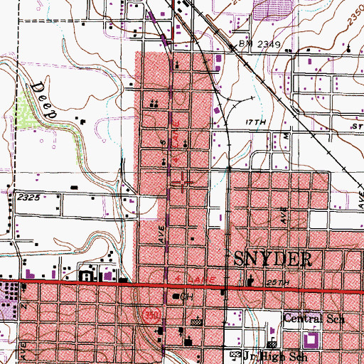 Topographic Map of Bautista Primera Iglesia Church, TX