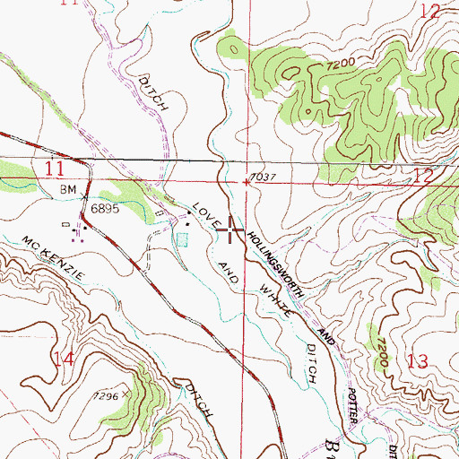 Topographic Map of Hollingsworth and Potter Ditch, CO