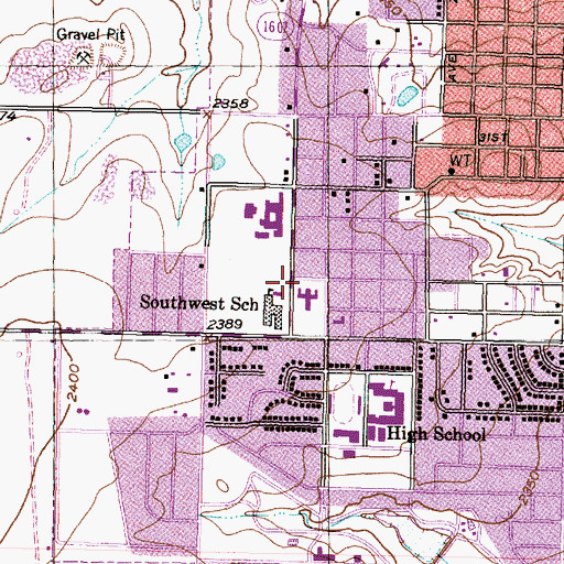Topographic Map of Colonial Hill Baptistchurch, TX