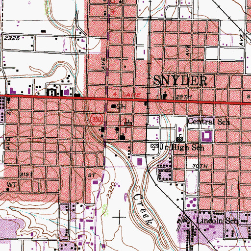 Topographic Map of First Baptist Church, TX