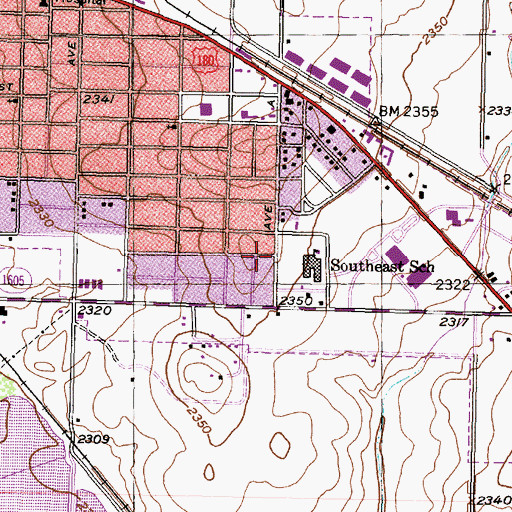 Topographic Map of Morningside Baptist Church, TX