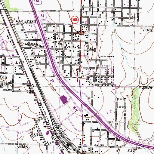 Topographic Map of North College Avenue Baptist Church, TX