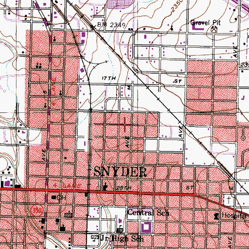 Topographic Map of Primitive Baptist Church, TX