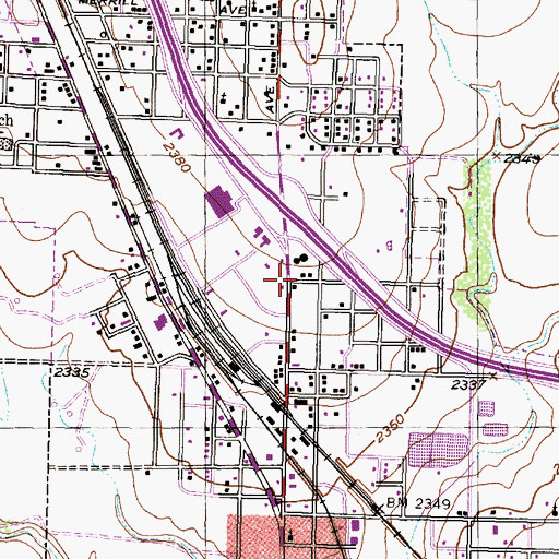Topographic Map of Spanish Church of Christ, TX