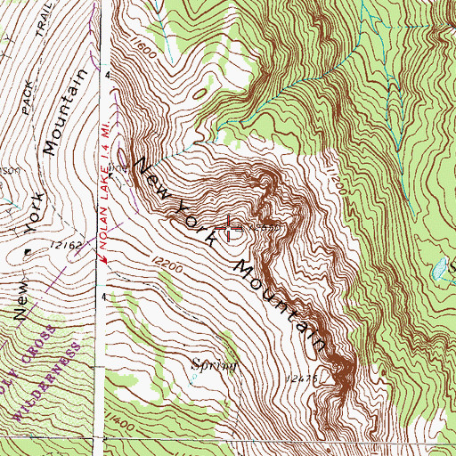 Topographic Map of New York Mountain, CO