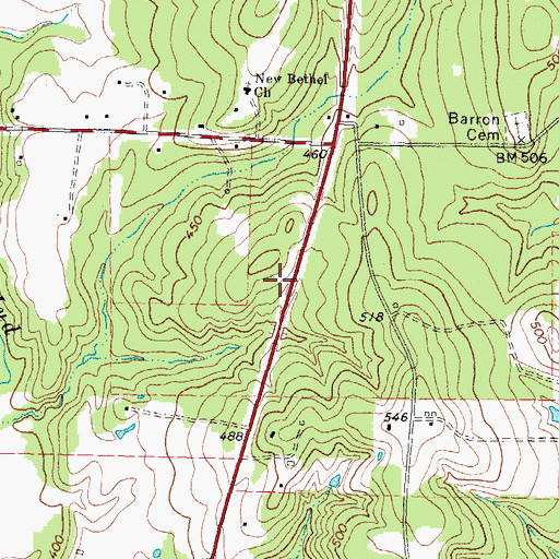 Topographic Map of Grace Chapel Assembly of God Church, TX