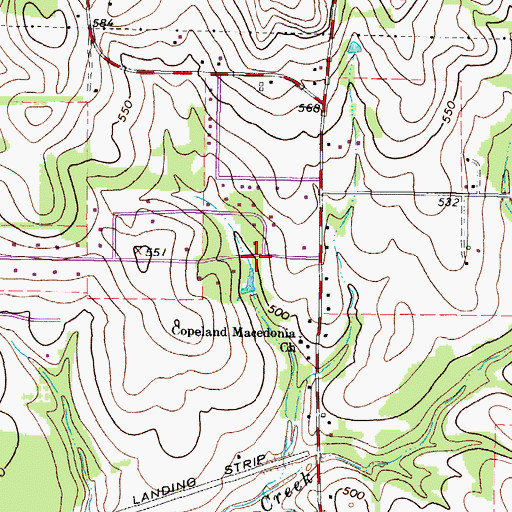 Topographic Map of Central Baptist Church, TX