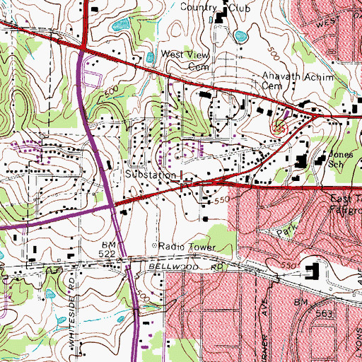 Topographic Map of Chapel Baptist Church, TX