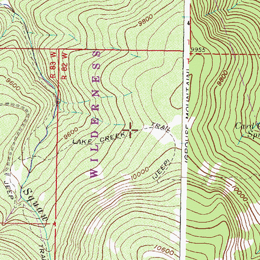 Topographic Map of Lake Creek Trail, CO
