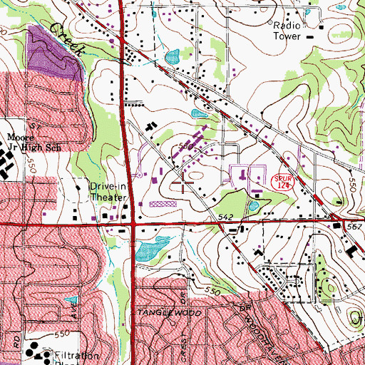 Topographic Map of Cornerstone Baptist Church, TX