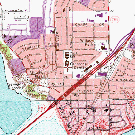 Topographic Map of Grace Baptist Church, TX