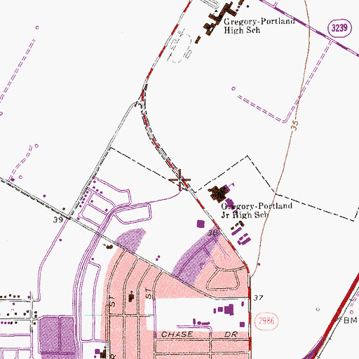 Topographic Map of Church of Christ, TX