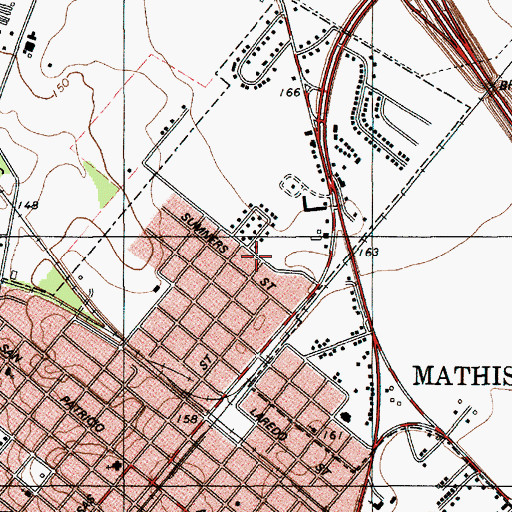 Topographic Map of Saint Michaels Episcopal Church, TX