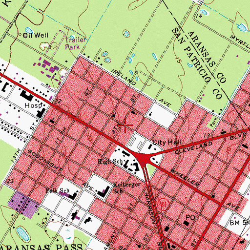 Topographic Map of Faith Lutheran Church, TX