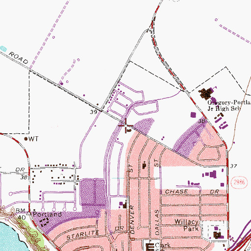 Topographic Map of Saint Stephen Lutheran Church, TX