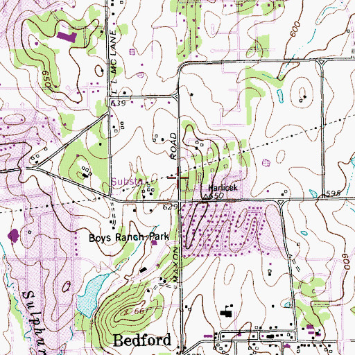 Topographic Map of Saint Timothy Cumberland Presbyterian Church, TX