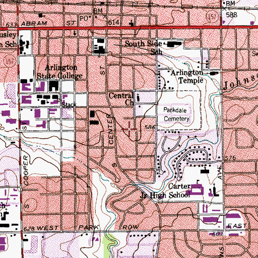 Topographic Map of First Pentecostal Church, TX