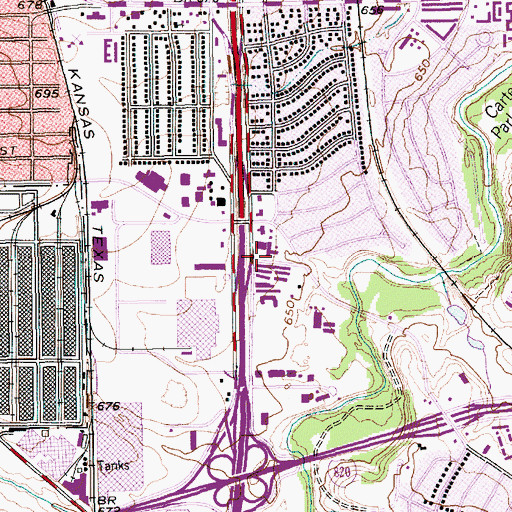 Topographic Map of First Pentecostal Church of Fort Worth, TX