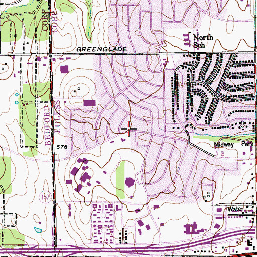 Topographic Map of First United Pentecostal Church of Euless, TX
