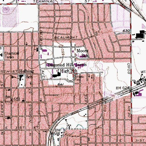 Topographic Map of Pentecostal Water of Life Church, TX