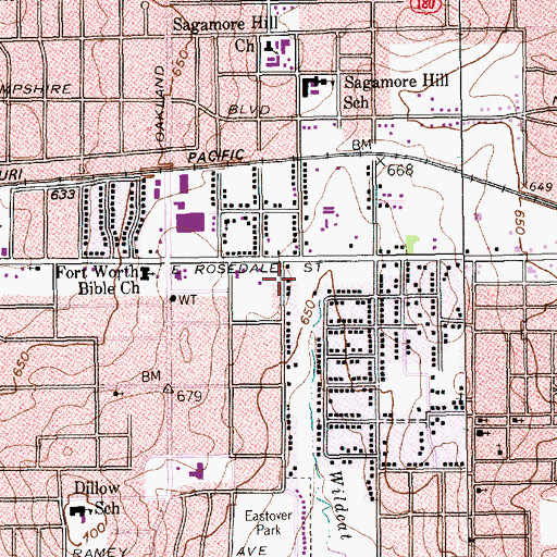 Topographic Map of True Holiness Pentecostal Church of Jesus Christ, TX