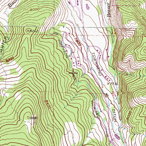 Topographic Map of Townsend Ditch, CO