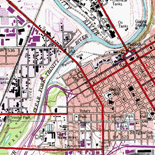 Topographic Map of Gethsemane Presbyterian Church, TX
