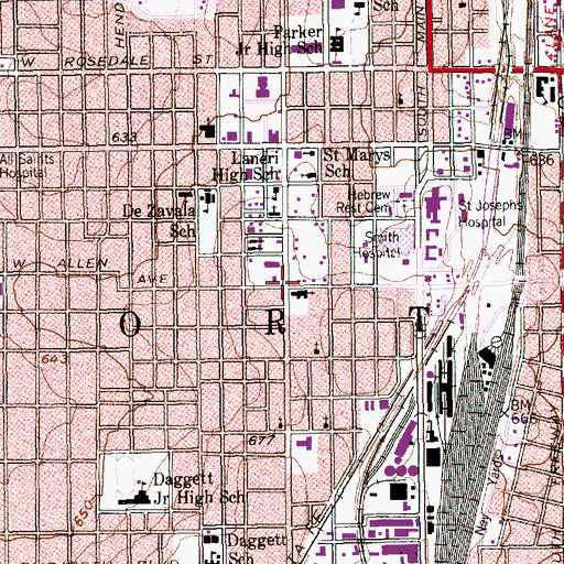 Topographic Map of Hemphill Presbyterian Church, TX