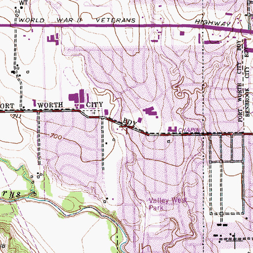 Topographic Map of Saint Giles Presbyterian Church, TX