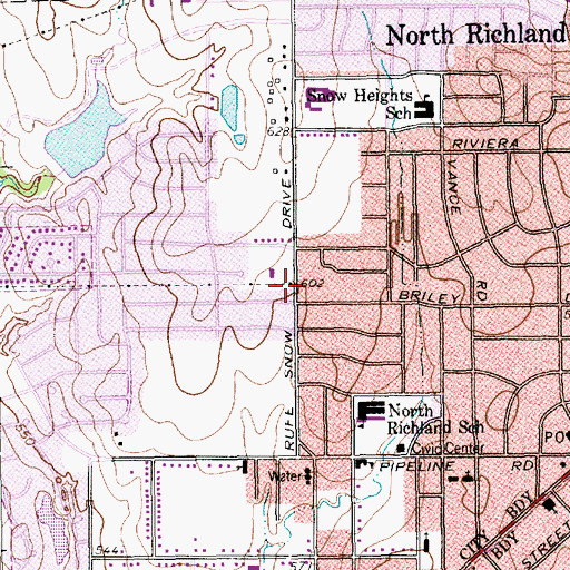 Topographic Map of Saint Paul Presbyterian Church, TX