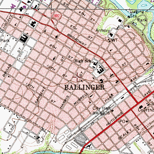 Topographic Map of Church of the Nazarene, TX