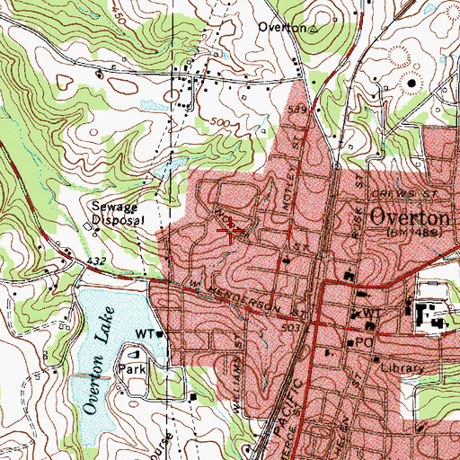 Topographic Map of First Baptist Church, TX