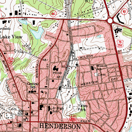 Topographic Map of Mother Zion Baptist Church, TX