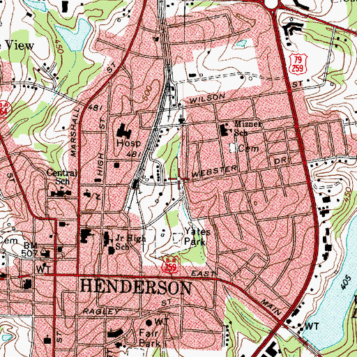 Topographic Map of Mount Hebron Baptist Church, TX