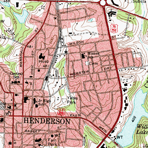 Topographic Map of Mount Hebron Baptist Church, TX