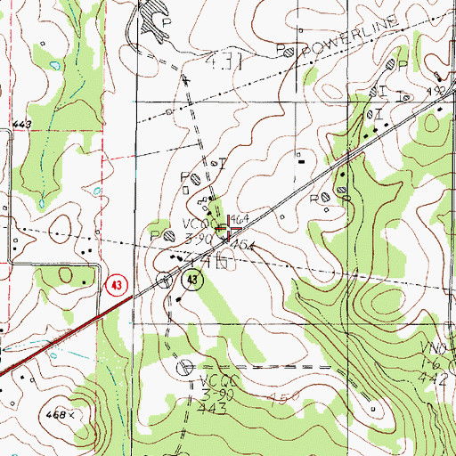 Topographic Map of Mount Vernon Baptist Church, TX