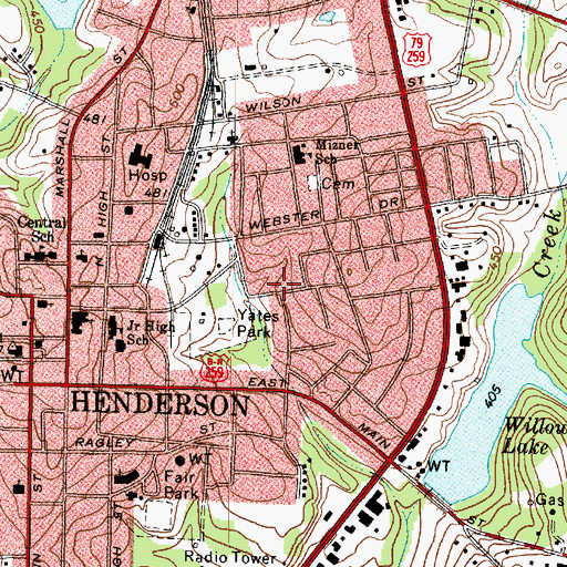 Topographic Map of Saint Clark Baptist Church, TX