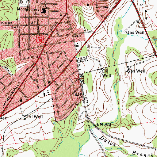 Topographic Map of Southside Baptist Church, TX