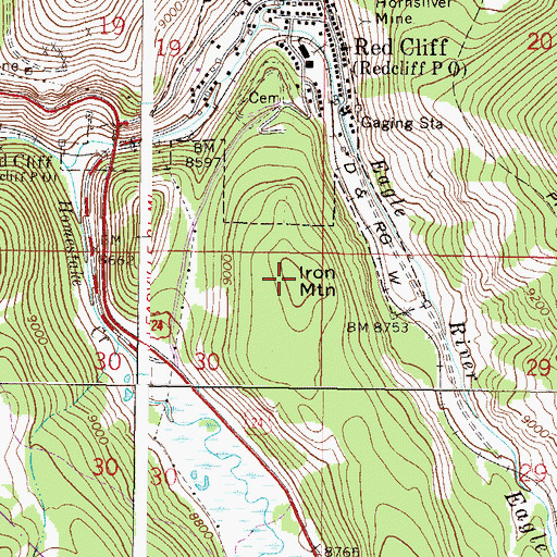 Topographic Map of Iron Mountain, CO
