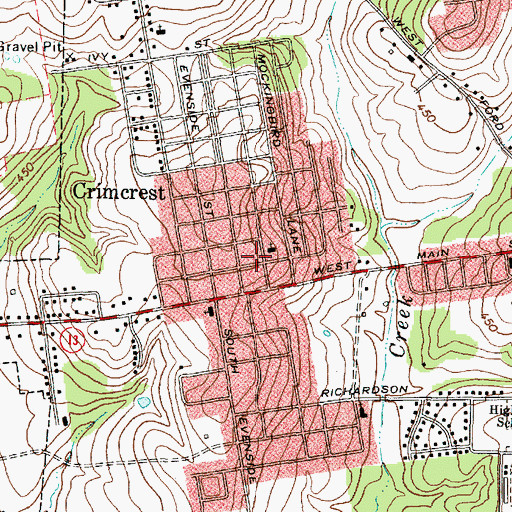Topographic Map of Saint Judes Catholic Church, TX