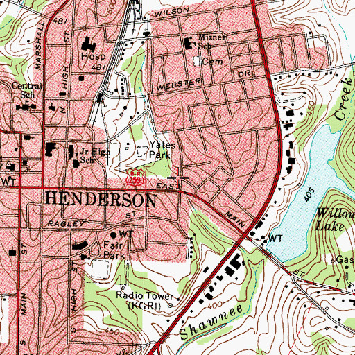 Topographic Map of South Oak Saint Church of Christ, TX