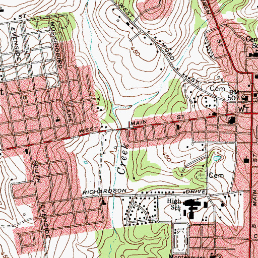 Topographic Map of Church of the Nazarene, TX