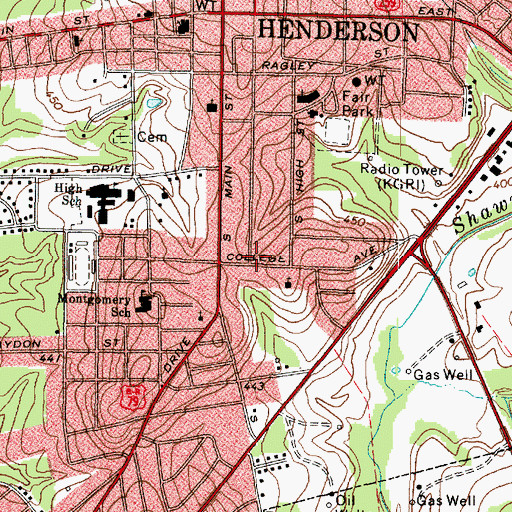 Topographic Map of Saint Matthews Episcopal Church, TX