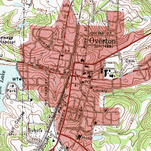 Topographic Map of First United Methodist Church, TX