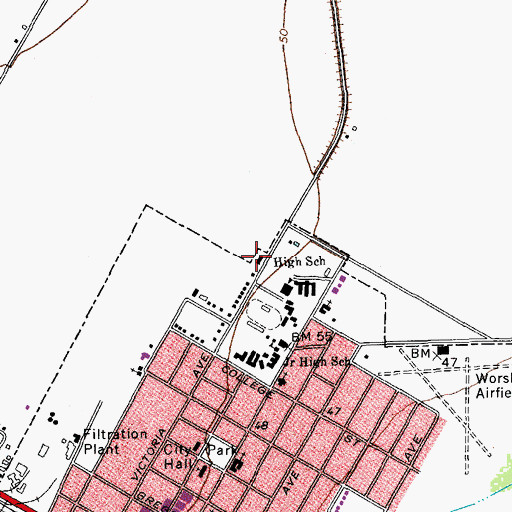 Topographic Map of Faith Baptist Church, TX