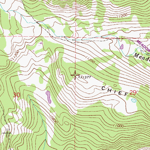 Topographic Map of Chief Mountain, CO