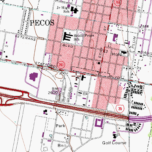 Topographic Map of Seventh Day Adventist Church, TX