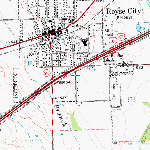 Topographic Map of Church of Christ Royce City, TX