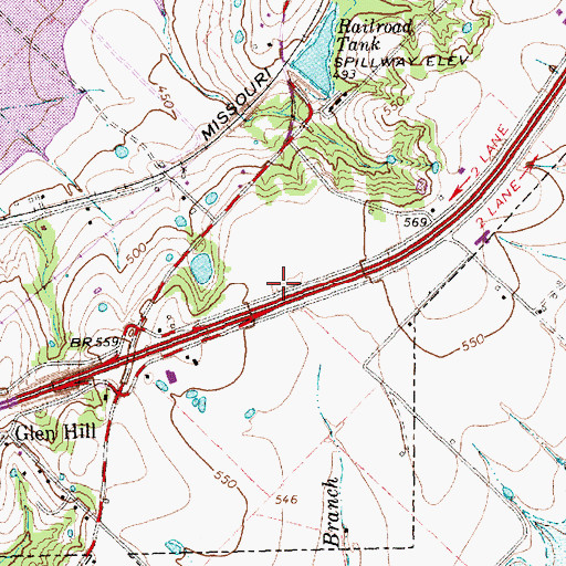 Topographic Map of First Presbyterian Church, TX